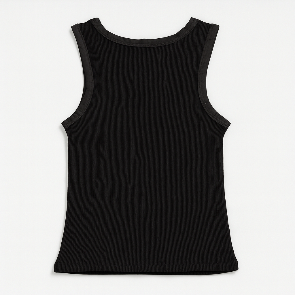 Débardeur Noir Gaufré